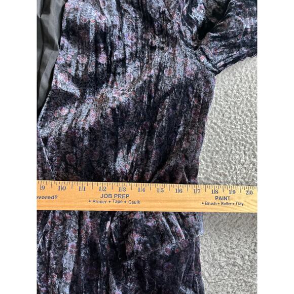 Lucky Brand Jacket 10 Medium Velour Open Floral Long Sleeve Black Classic Career - Picture 12 of 14